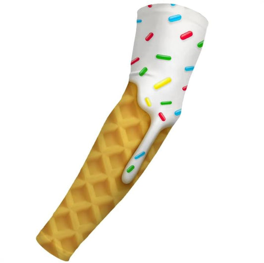 Sports Compression Arm Sleeve Vanilla Ice Cream Cone Sprinkles