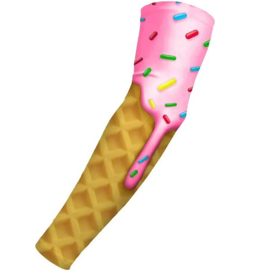 Sports Compression Arm Sleeve Strawberry Ice Cream Cone Sprinkles