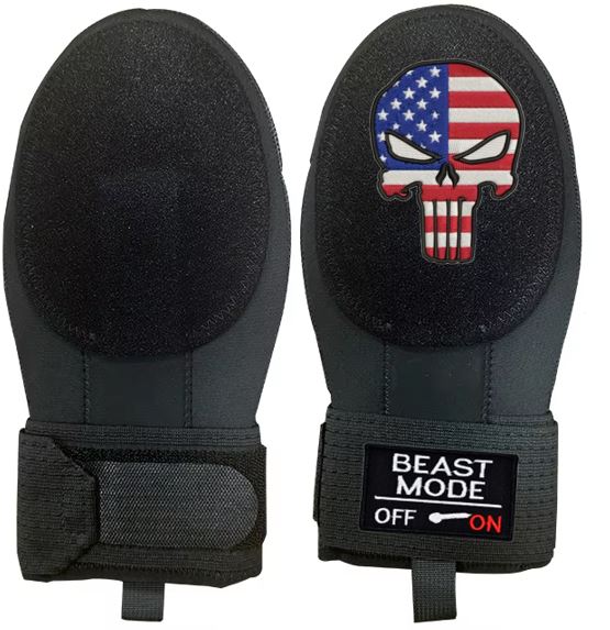 Beast Mode On Baseball Sliding Mitt Glove USA Punisher Skull